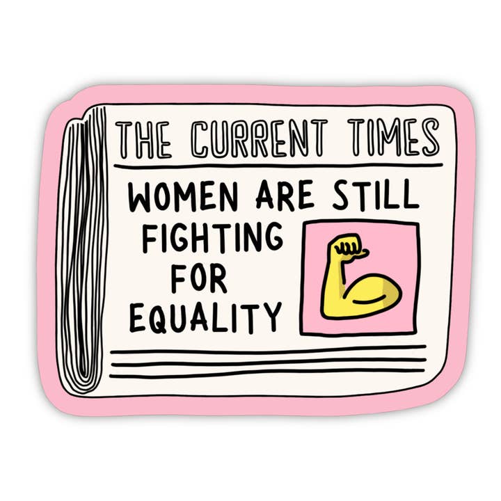 Women's Equality Newspaper Sticker for wholesale by Olive Street Collective