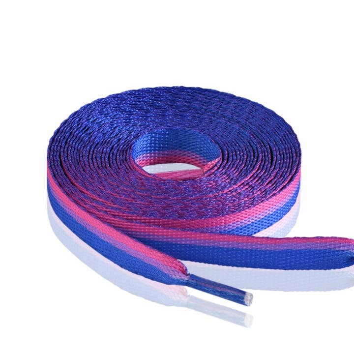 Bisexual Flag Shoe Laces (1 Pair) for wholesale by The Awareness Company