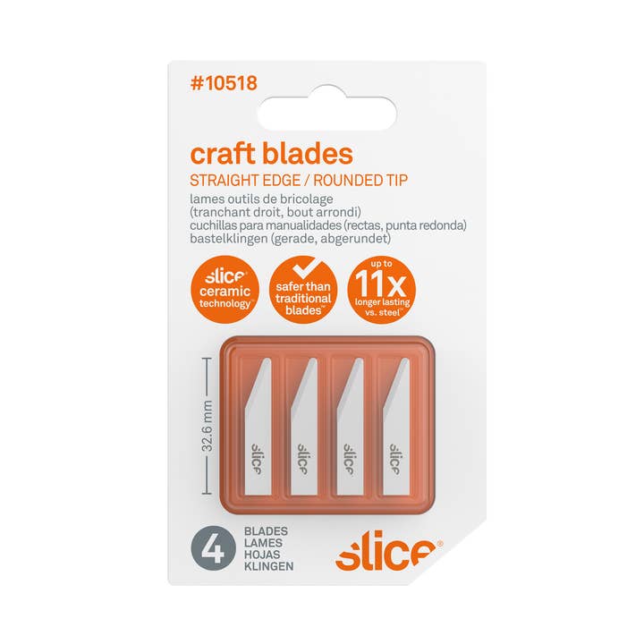 Lâminas artesanais, borda reta, ponta arredondada - pacote com 4 por atacado de Slice