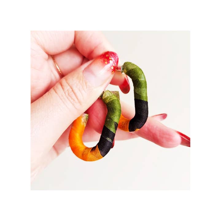 Statement Dangle Earrings Designer Handmade Silk - London for wholesale by Aprilis Creations