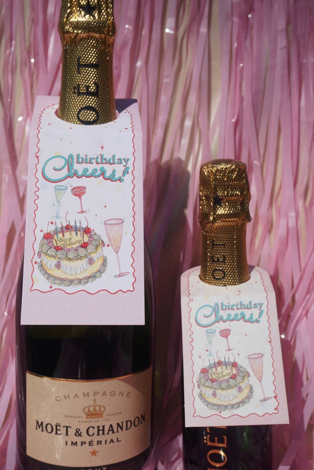 artxnikki - Wholesale Gift tag - "Birthday Cheers!" Champagne Bottle Tag3