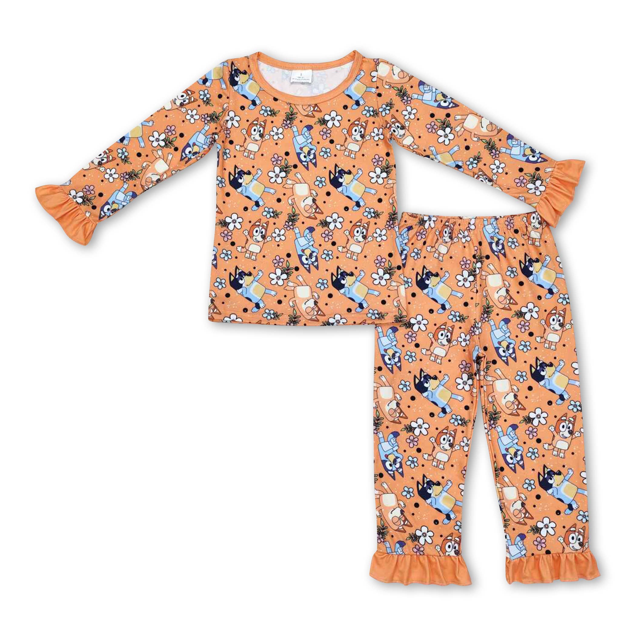 Yawoo Garments - Wholesale Sleepsuit - Baby - Long sleeves floral dog baby girls bamboo zipper romper2