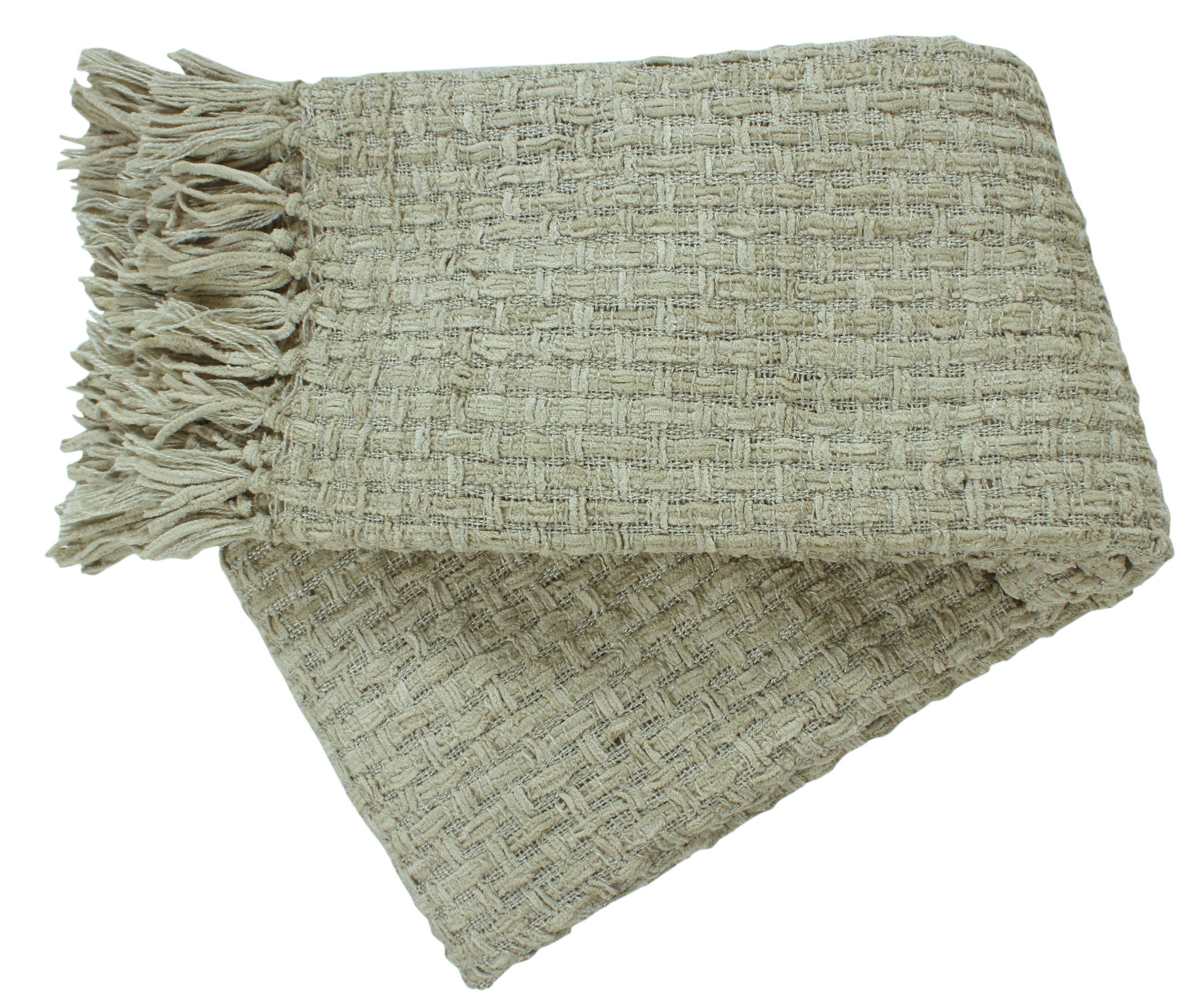 Fabstyles - Venta al por mayor Mantas de sofá - Manta Fabstyles tejida en chenilla con diseño de cesta, 127x152 cm (50x60 pulgadas)22