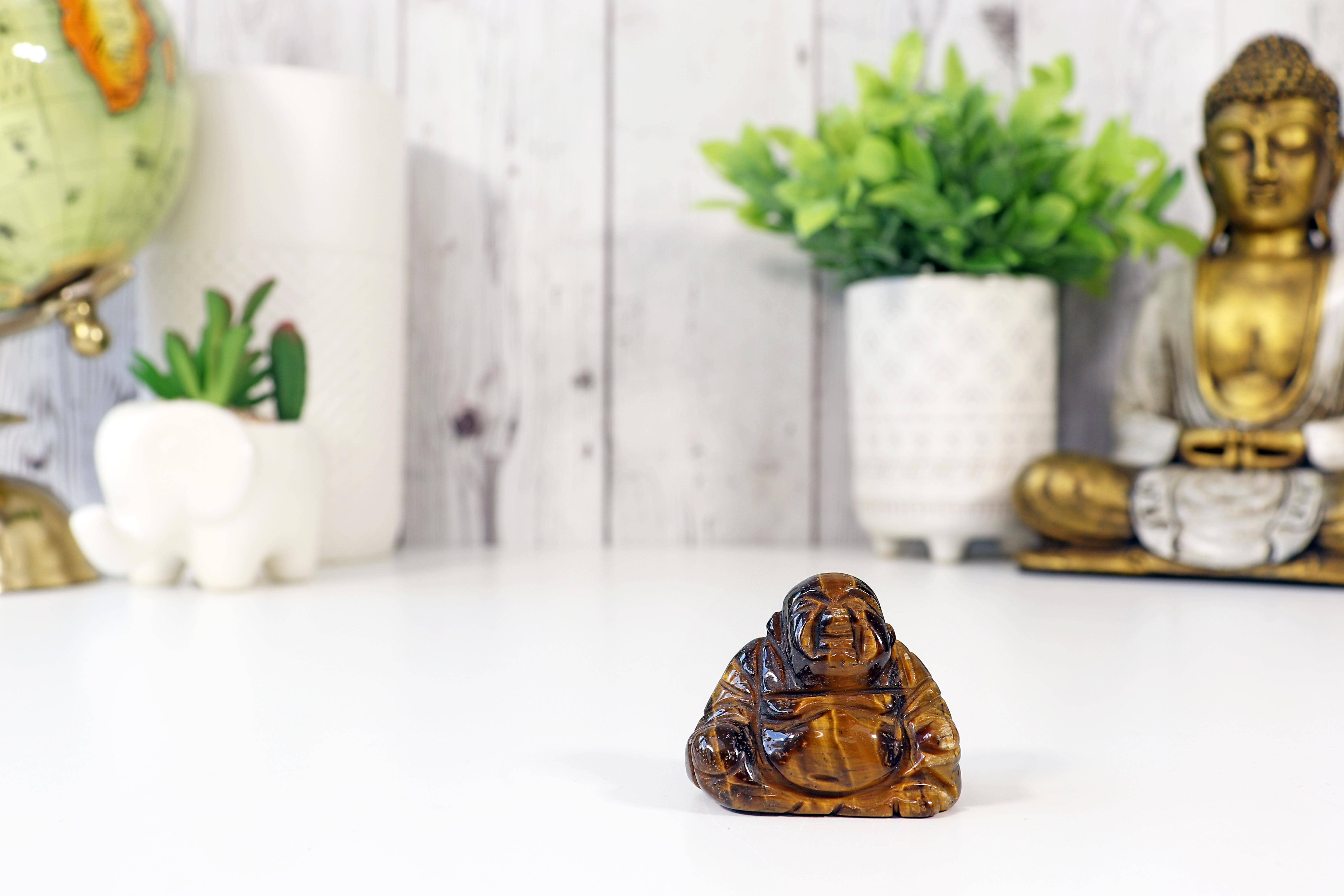 Natures Artifacts Inc – Engroshandel Pyntefigur – Tiger Eye Buddha - Håndskåret Mini Buddha5