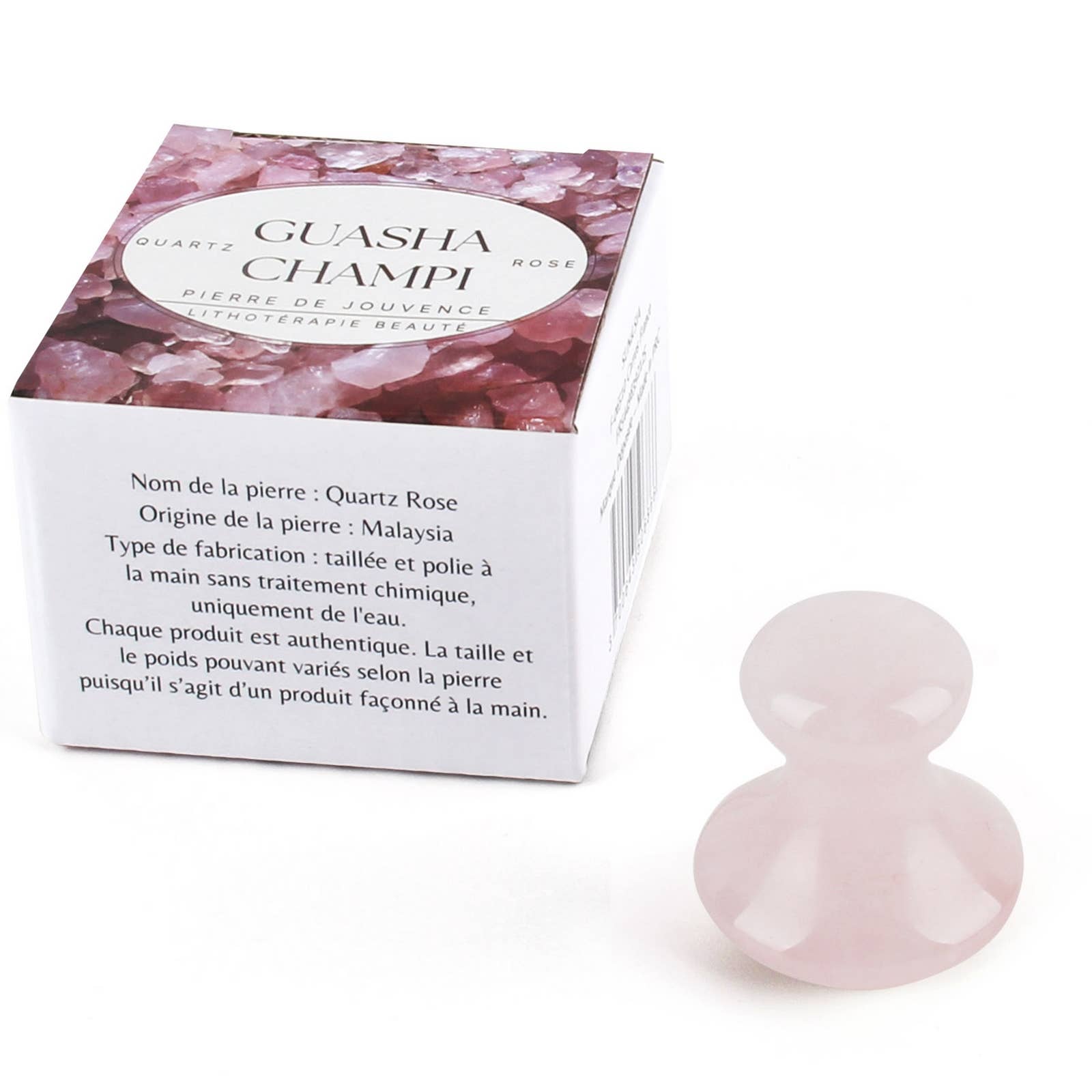 Zen'Arôme - Vendita all'ingrosso Strumenti per gua sha - Massaggiatore naturale viso in quarzo rosa a forma di fungo Gua Sha8