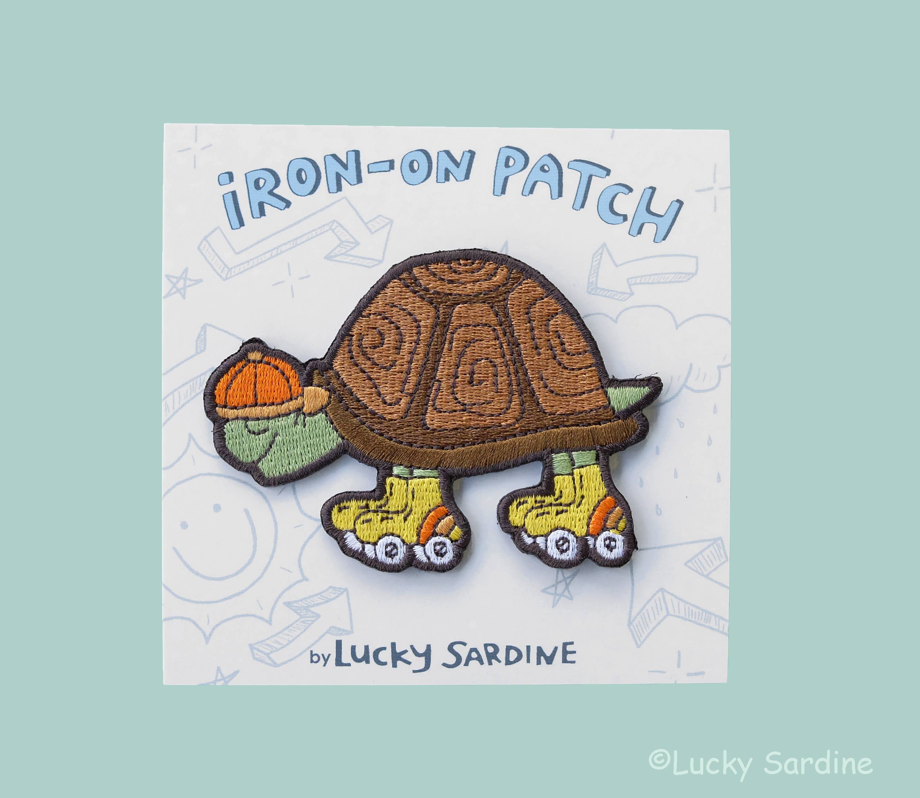 Lucky Sardine - Wholesale Patch - Tortoise Skate, Slow Roll Turtle, Embroidered Iron-On Patch2