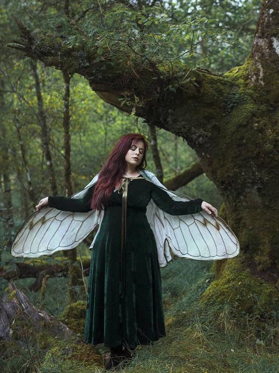 Fairy Wings Cicada green white cape Dark Crystal costume for wholesale by Costurero Real