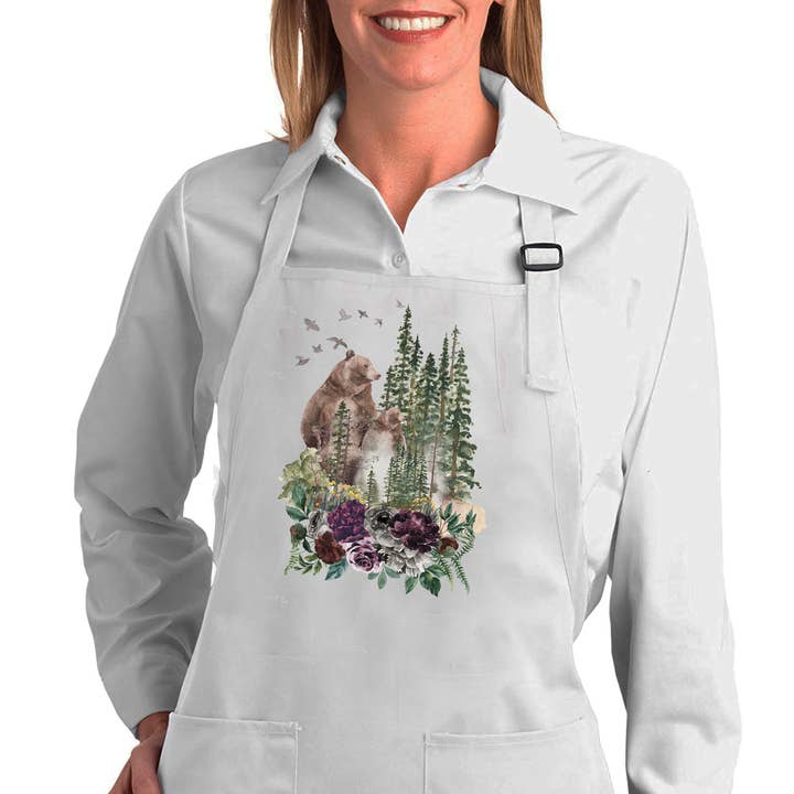 Bear Forest Mountains Wildlife Cotton Apron for wholesale by Avery Lane Gifts