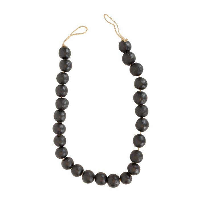 Foreside Home & Garden - Wholesale Bunting/Garland - Lachlan Bead Garland Black Terracotta & Jute Fall Decor