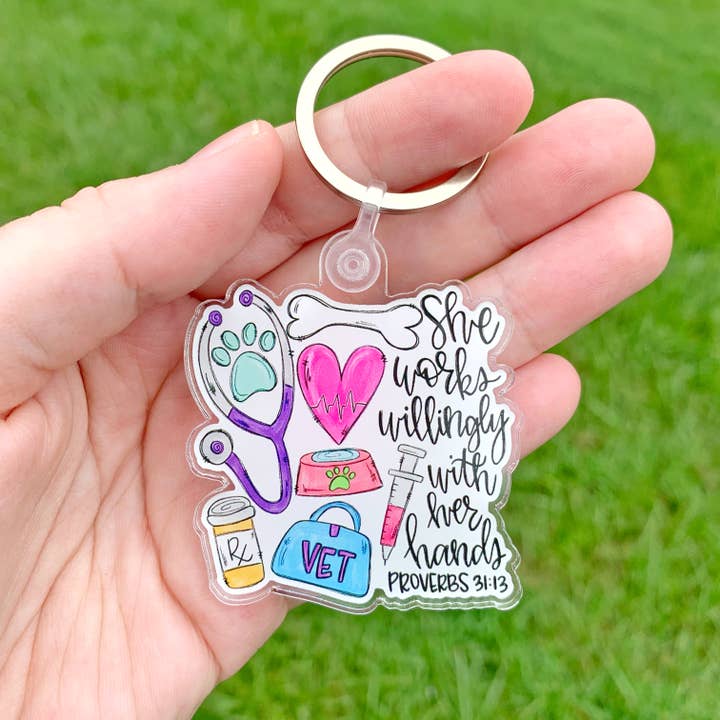 Painted Skies - Wholesale Keychain - Women's - Vet Tech Acrylic Keychain1