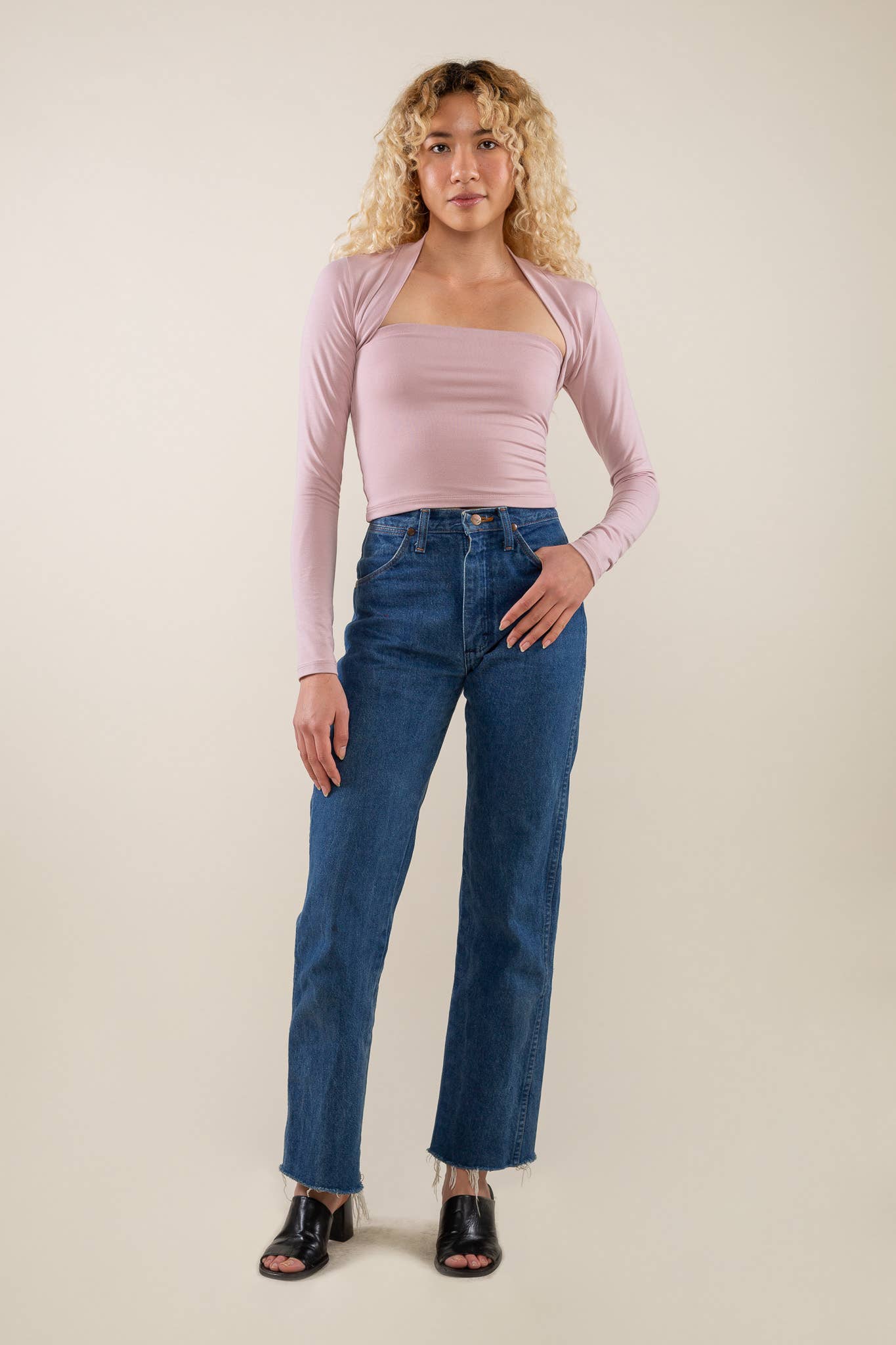 NLT – Engroshandel Strikket top - Dame – Mel Bolero skuldertræk - Plus Størrelse7