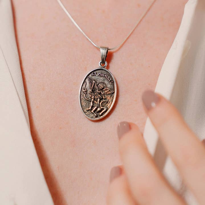 PHOEBE´S - Wholesale Pendant/Charm Necklace - St. Michael the Archangel Necklace, Protection Amulet2