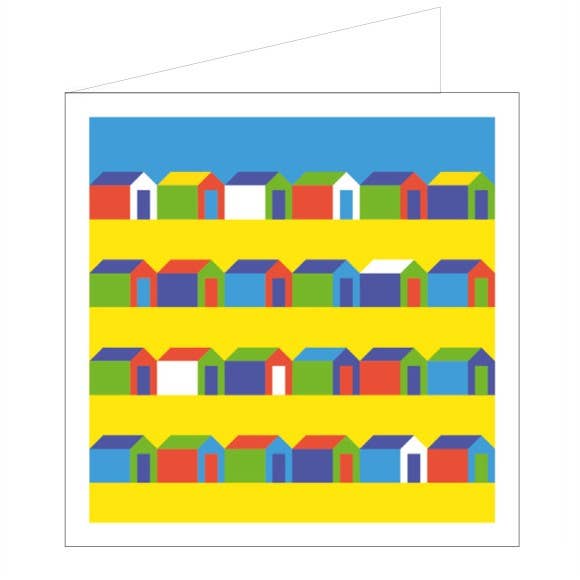 All at Sea Card - English Rows Beach Huts for wholesale by Nauticalia
