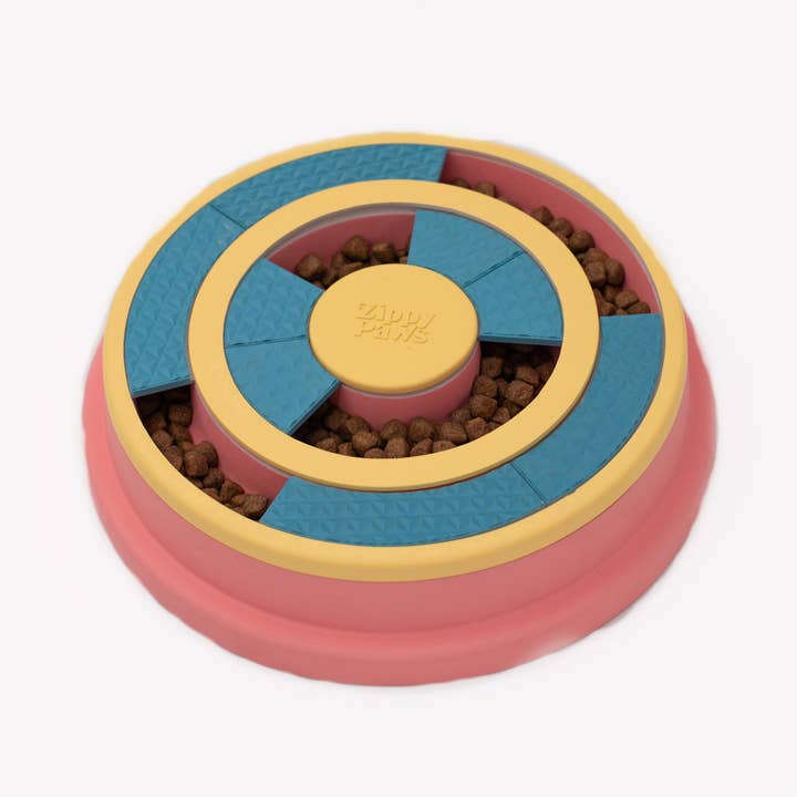 ZippyPaws - Wholesale Pet Bowl - Cat/Dog - SmartyPaws Puzzler Feeder Bowl - Wagging Wheel - Dog Toy