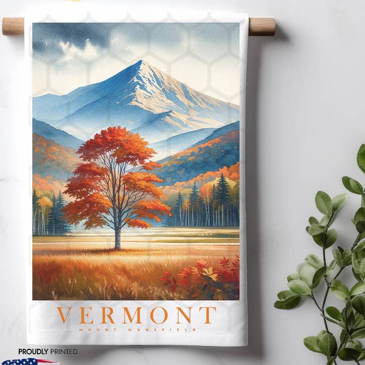 Vermont Landmark & Landscape Akvarell Kökshandduk för wholesale av ADDLE iNK