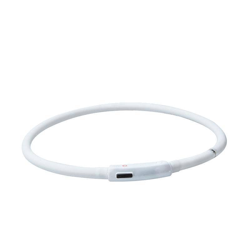 Savoy Active – wholesale Pet collar – Dog – Silicone Cuttable LED Illuminated Dog Collar - USB - White1
