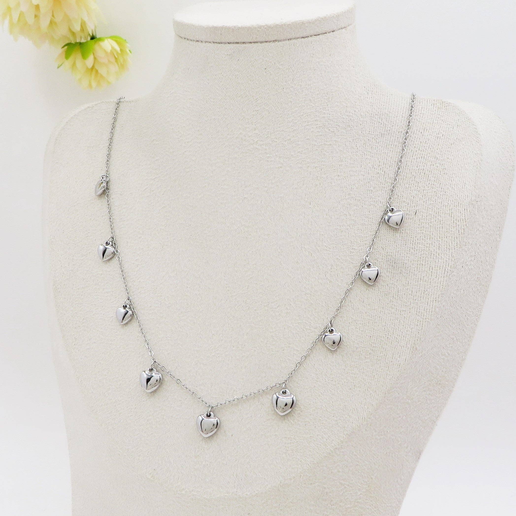 Daemon srls - Wholesale Pendant/Charm Necklace - VIDA ~ Collana ACCIAIO INOSSIDABILE con cuoricini bombe'0