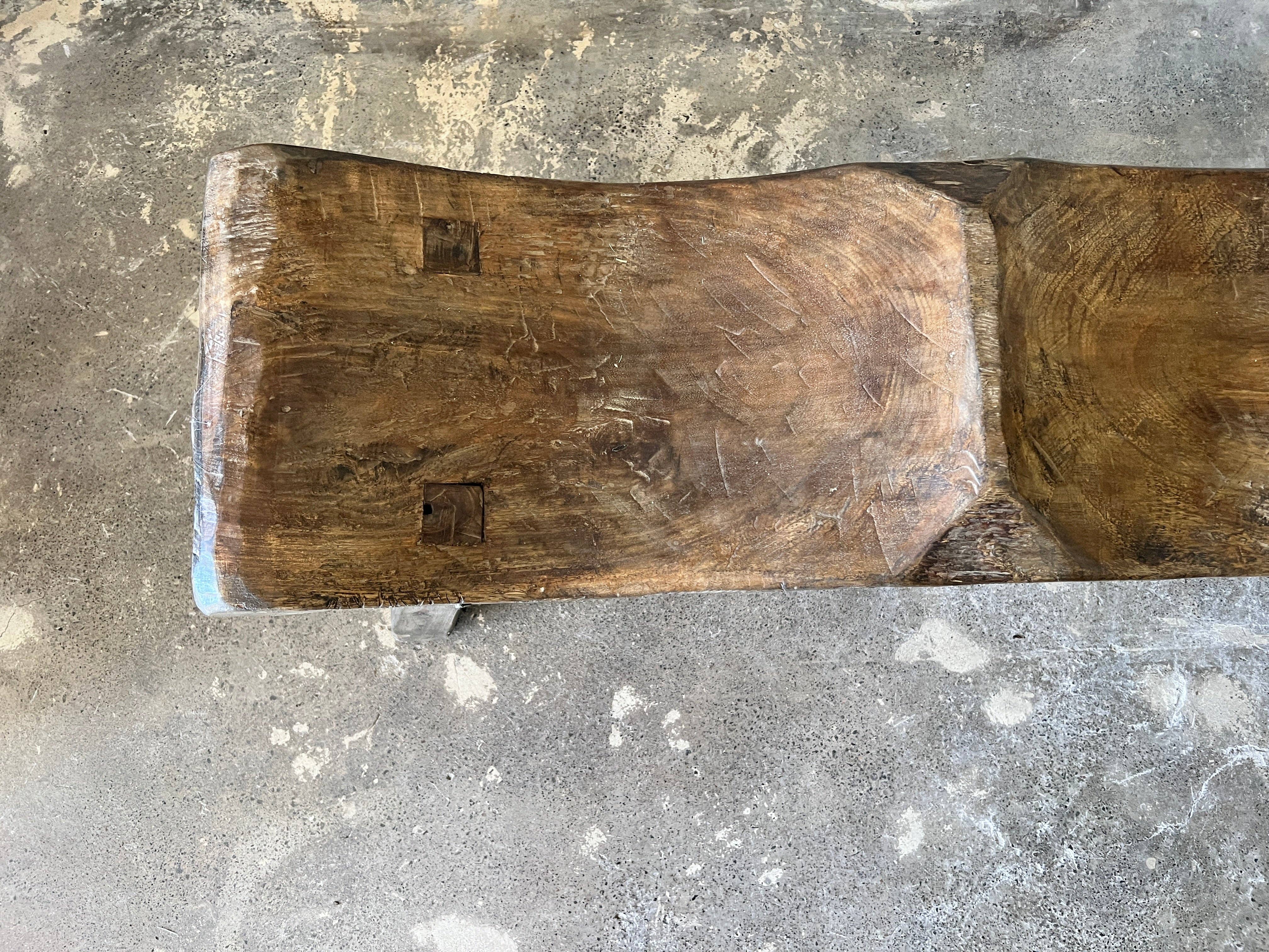 Office Objets – wholesale Bench – Large antique teak bench with 4 wavy seats H:46 W:30 L:1904