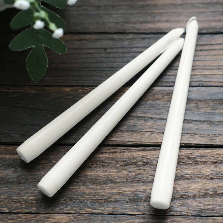 Elan Bazaar - Wholesale Tapered Candle/Candlestick - 24 White Smokeless Dripless Taper Candles2