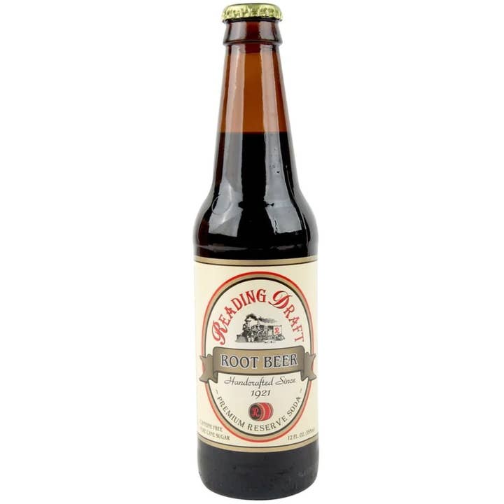 Grandpa Joe's Candy Shop - Wholesale Soda/carbonated drink - Reading Draft Root Beer Soda, Glass Bottle, 12fl oz, 12ct0