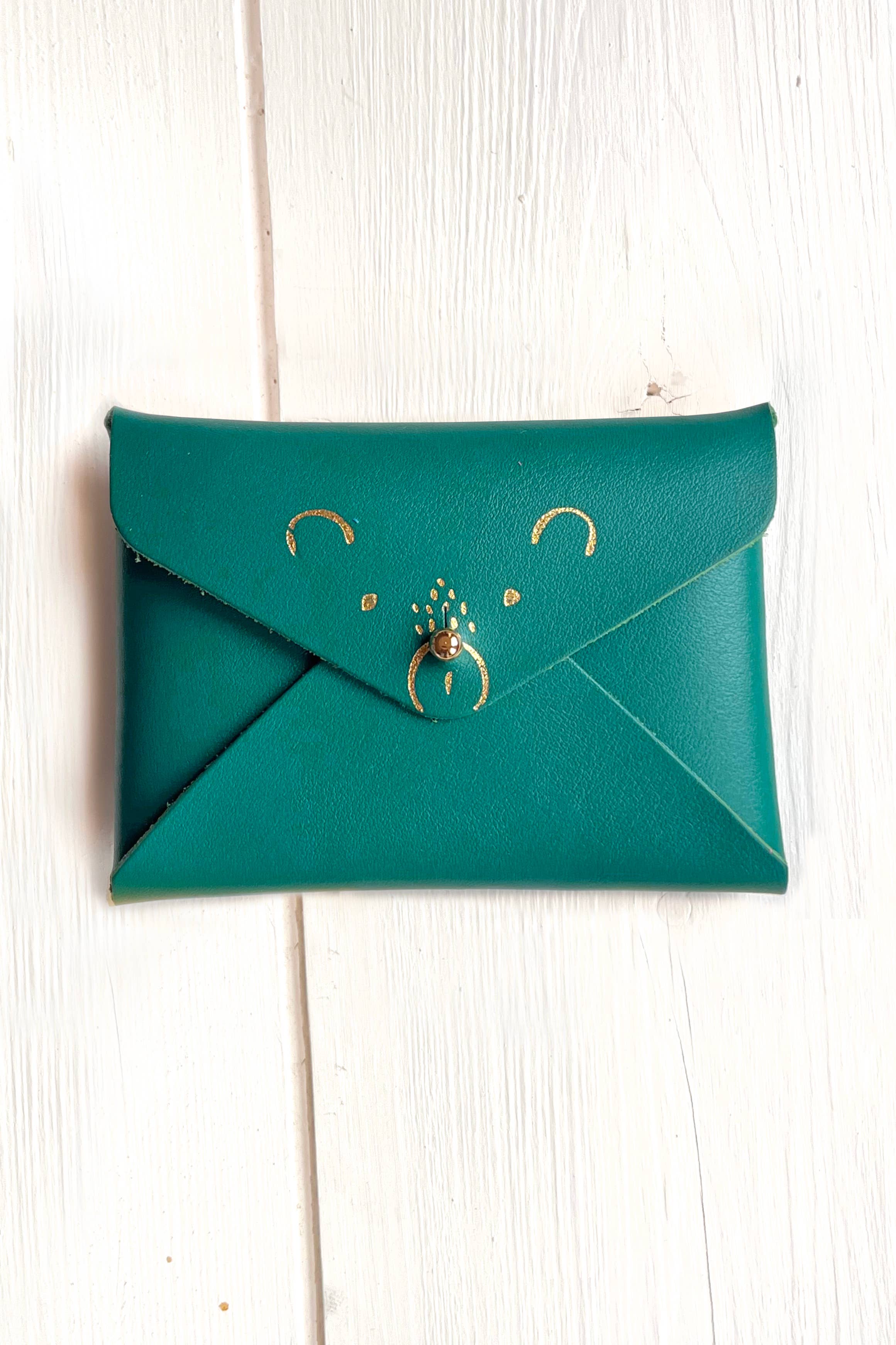 BARNABÉ AIME LE CAFÉ - Wholesale Card Holder - Women's - Leather envelope pouch / Card holder: Bichette, Love...5