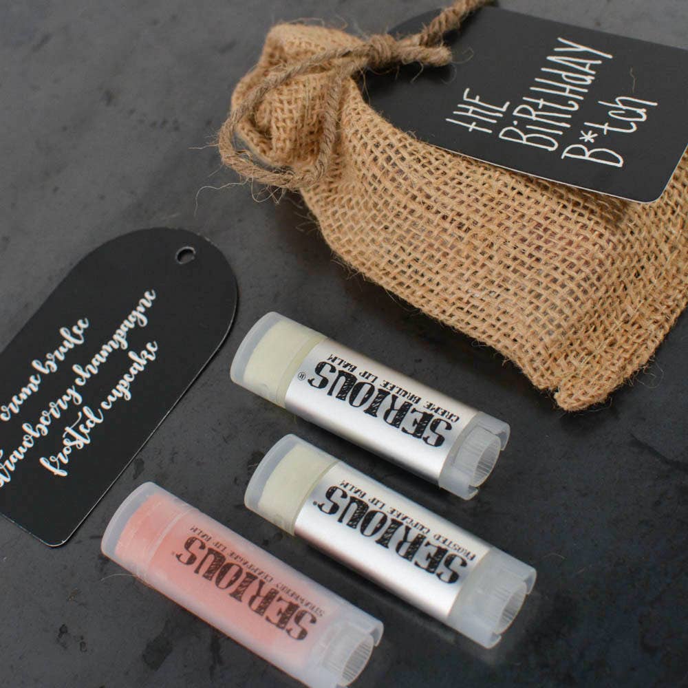 Serious Lip Balm - Wholesale Lip Balm Set - Natural Lip Balm - The Birthday Bitch Gift Set1