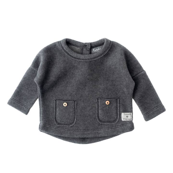 Tocoto Vintage - Venta al por mayor Camiseta - Bebés - Camiseta de forro polar con minibolsillos W53522