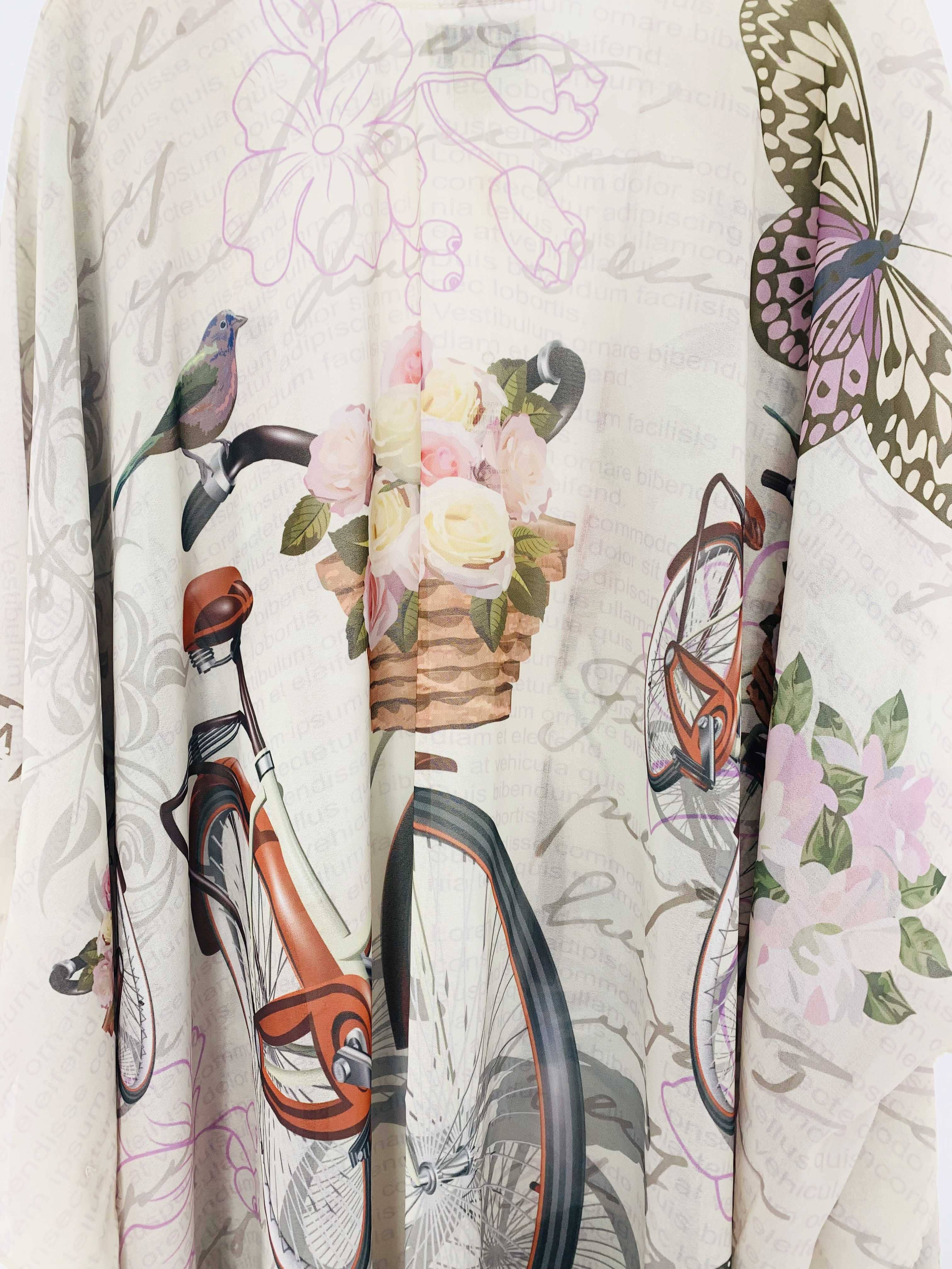 JC Sunny Fashion - Vente Kimono – femme - JC070934 Kimono vintage pour vélo et oiseaux2