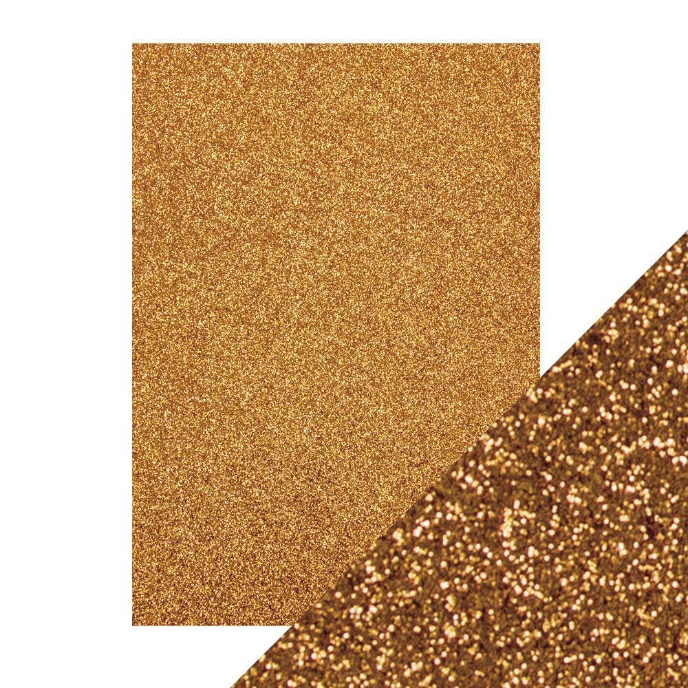 Tonic Studios – wholesale Craft supplies – Craft Perfect – Glitter Card - Welsh Gold - A4 - 210mm x 297mm - 250gsm - 5 Sheets - 9942E0