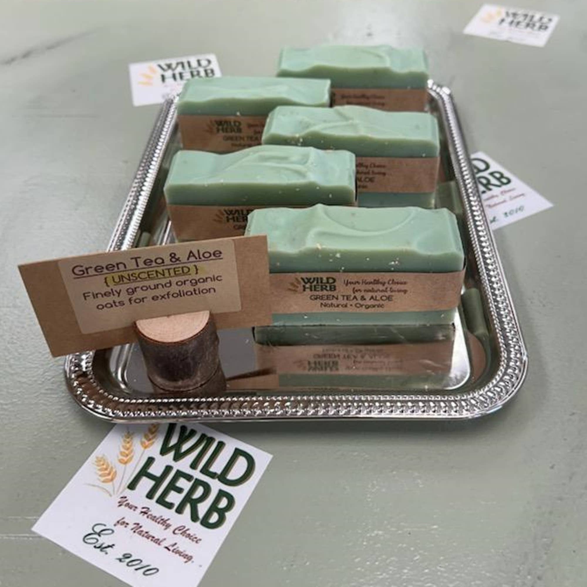 Wild Herb Soap Co - Wholesale Bar Soap - Green Tea, Aloe & Oats Natural Soap Bar | Nut Free Product3