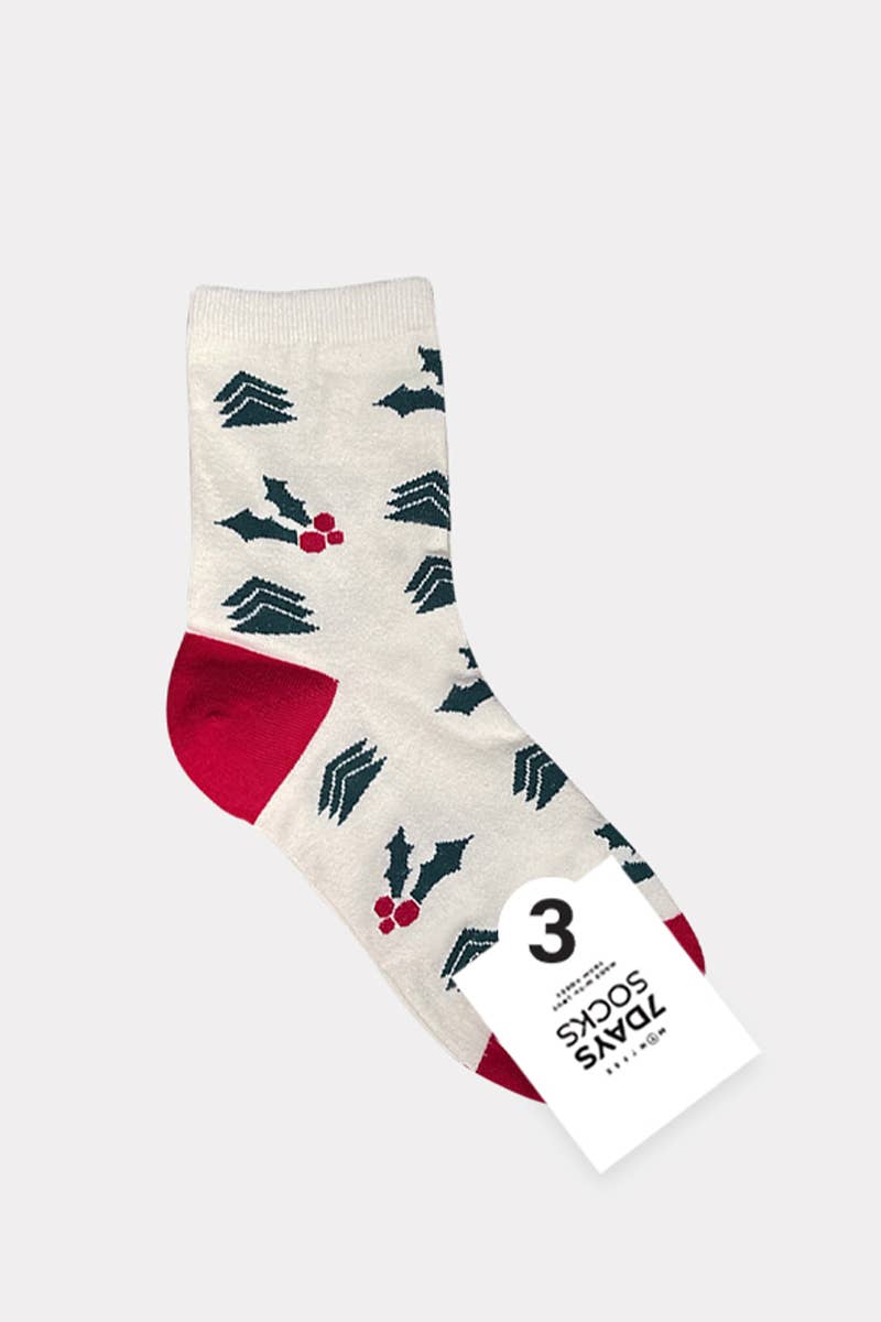 7DAYSSOCKS - Wholesale Socks - Women's - Women's Christmas Warm Winter Crew Socks - Tree Farm2