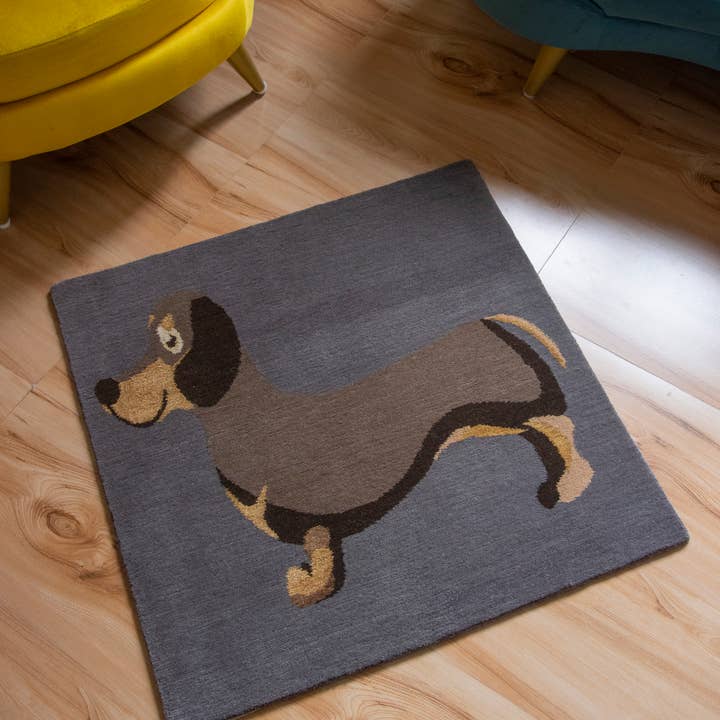 Luxury Rugs, Dachshund, Handmade Silk Wool Blend, 100 knots for wholesale by Everest Pet Supply & Gifts
