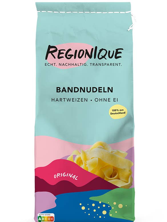 Nouilles en ruban de blé dur ORIGINAL sans œufs, 400 g, 8 kg, 25 kg pour la vente par REGIONIQUE