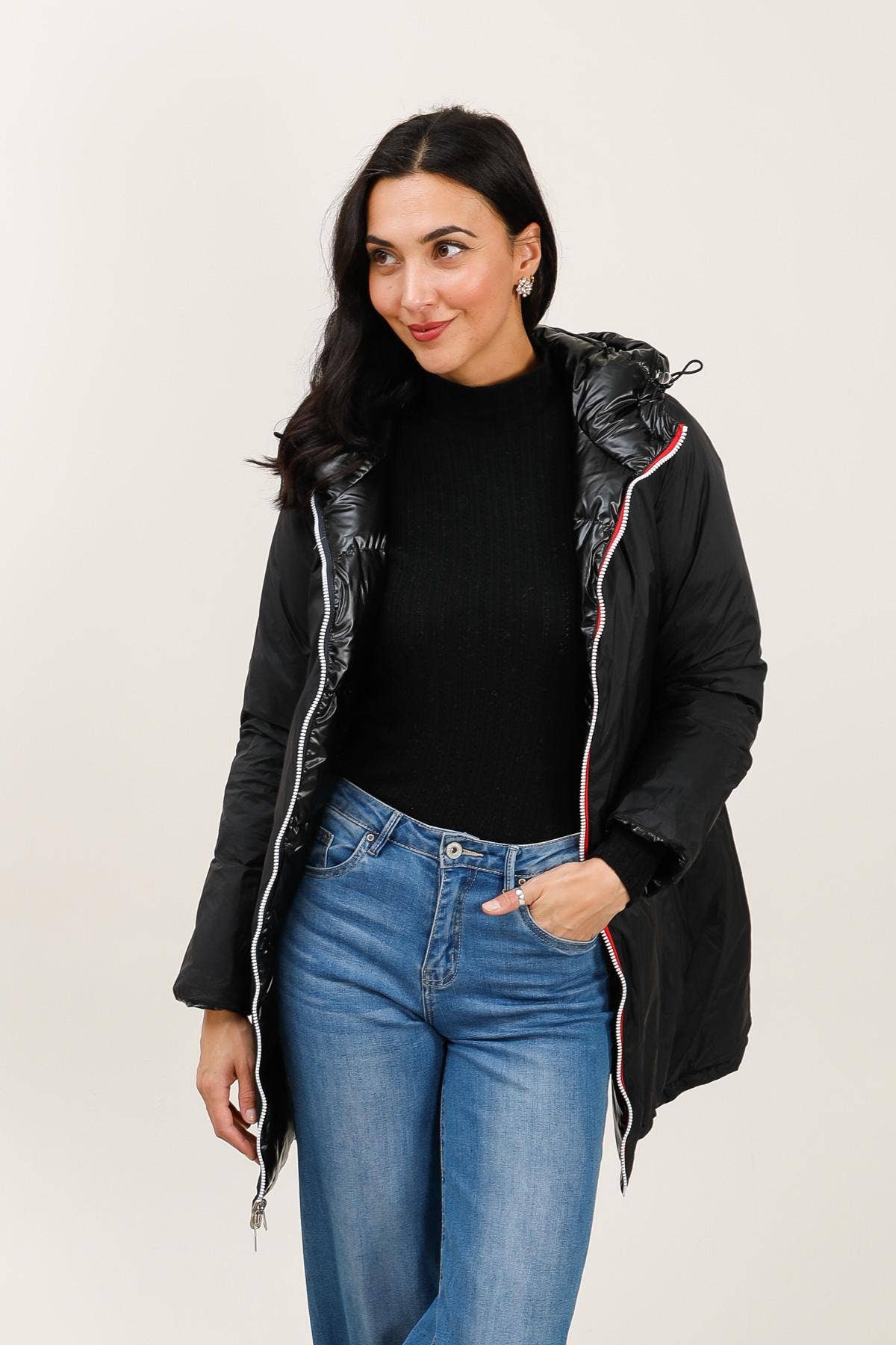 Attrait Paris - Wholesale Puffer Jacket - Women's - Mid-length reversible waterproof puffer jacket18