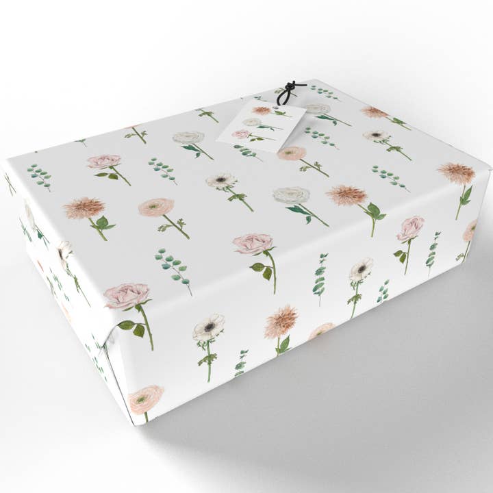 Re-wrapped - Vendita all'ingrosso Carta da regalo in fogli - Carta da regalo con garofani per matrimonio • ECO Friendly • Prodotto nel Regno Unito1