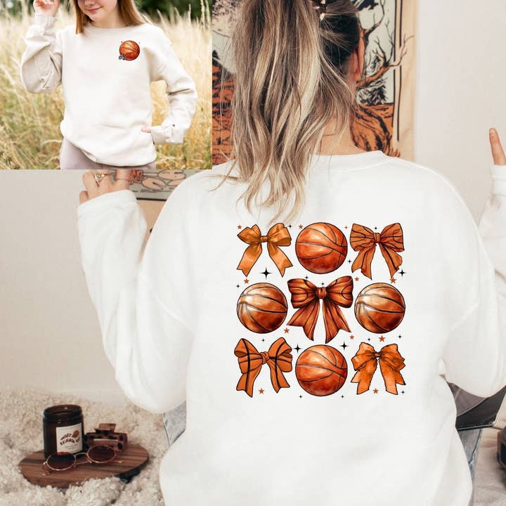 Custom Basketball Sweatshirt Retro Sports Crew Gift Idea for wholesale by La Bella Rose Boutique