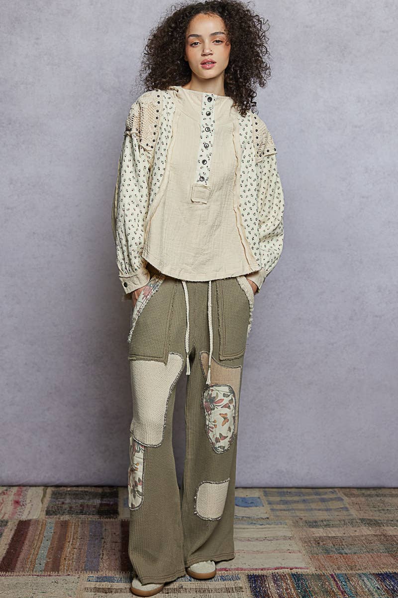 Pol Clothing - Vente Sweat à capuche – femme - Haut à capuche à manches longues avec col montant en double gaze et clous contrastants4