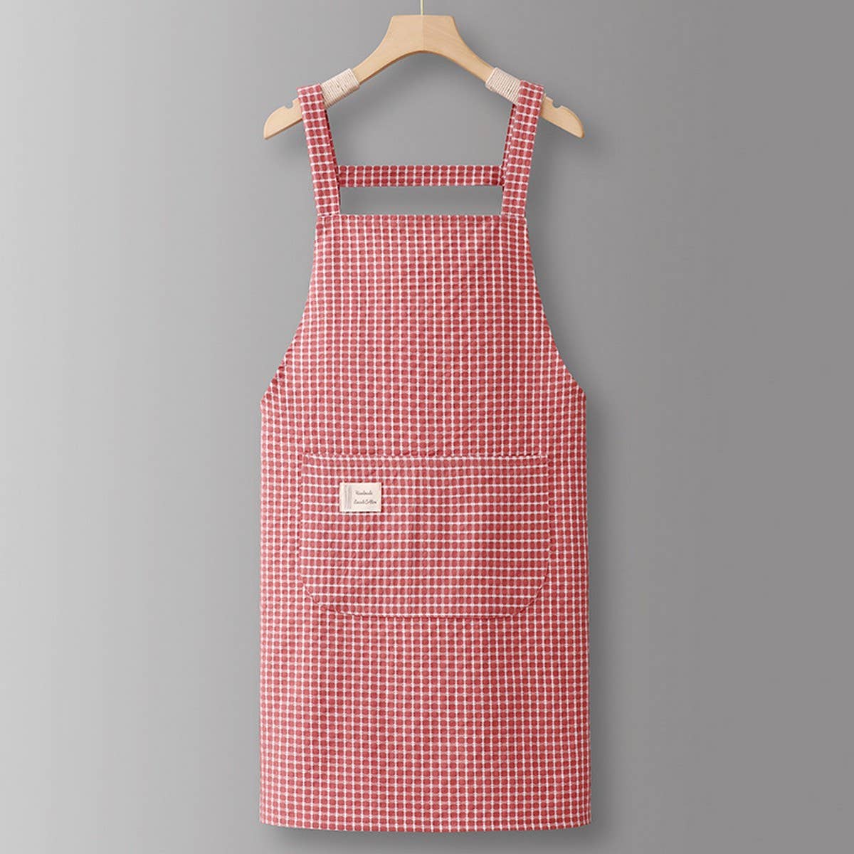ACCITY - Wholesale Apron - Cotton Striped Grid Kitchen Apron with Pocket_CWMM1009513