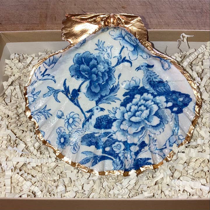 Moule à bibelots en coquilles de pétoncles, taille XL, bleu, Chine pour la vente par Periwinkle Post LLC