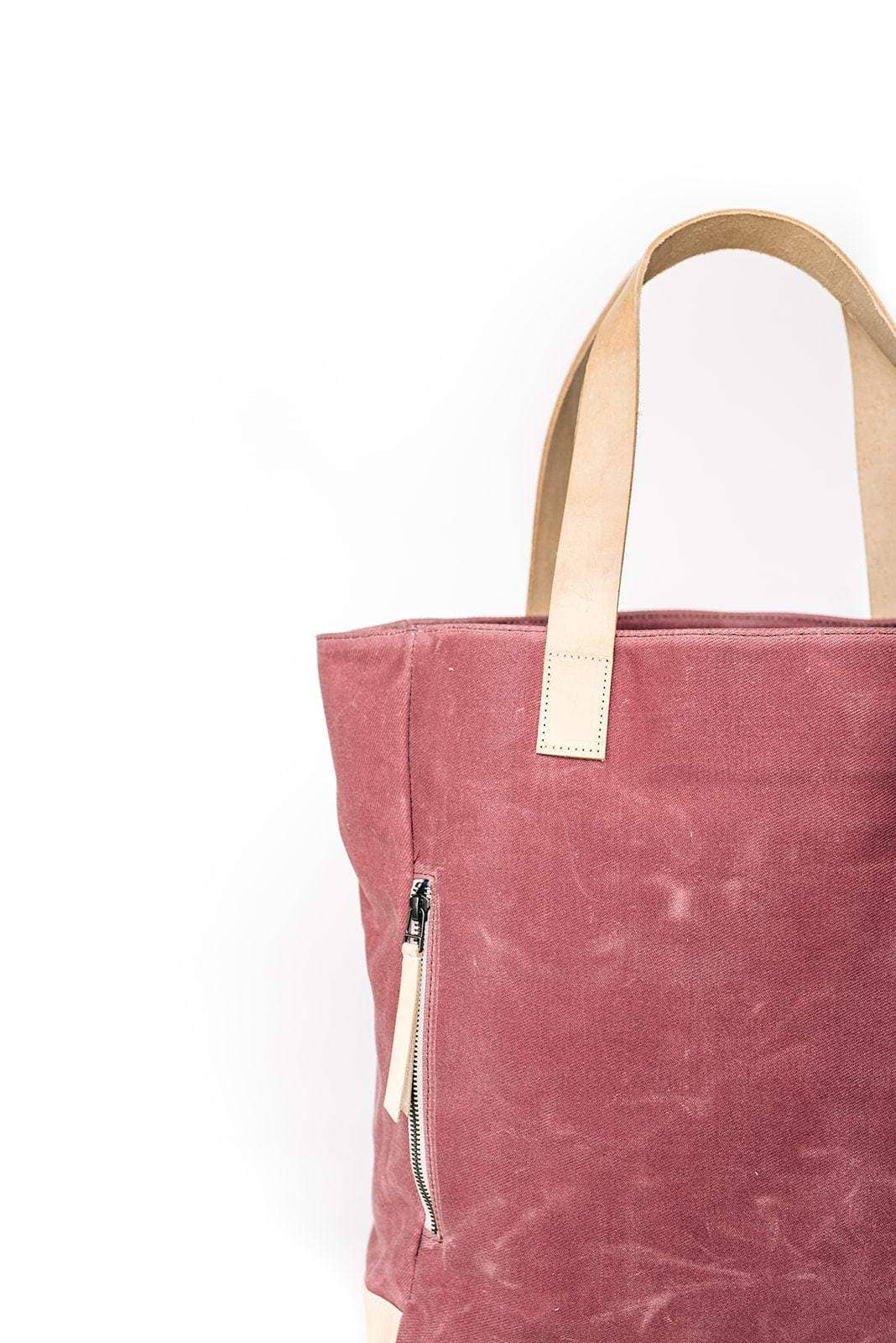 Notebooks & Honey - Wholesale Tote Bag - Women's - The Rebel Gal _ Mauve Pink Waxed Canvas Carryall Tote Bag 6