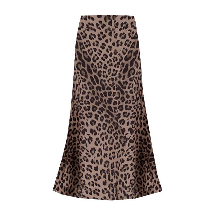 Satin Slip Skirt in Leopard Print for wholesale by Last True Angel