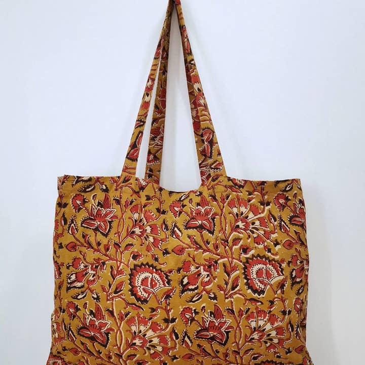 Floral Block Print Tote Bag Udaipur for wholesale by Nayda Diaries
