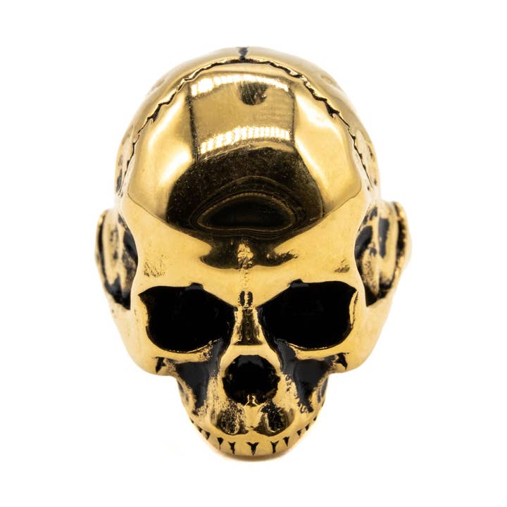 Gold Hel Skull Ring for wholesale by Mysticum Luna