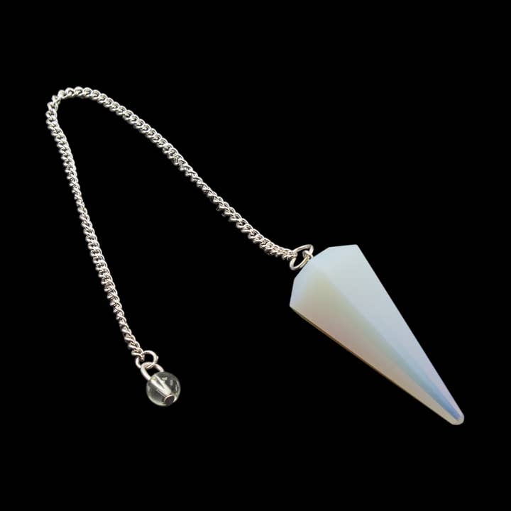 Opalite Gemstone Pendulum Silver Color Chain for wholesale by Quasar Gems USA