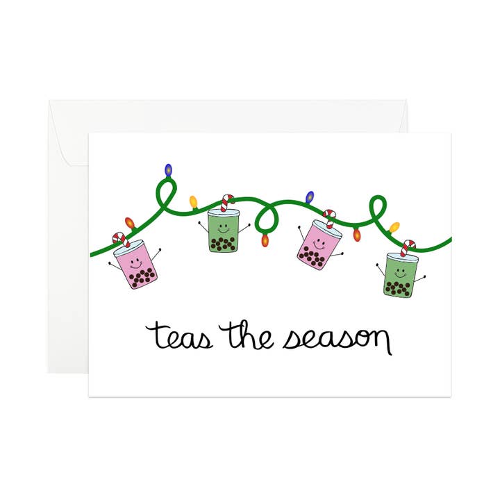 Card- Holiday- Teas the Season Boba for wholesale by Tomkcy