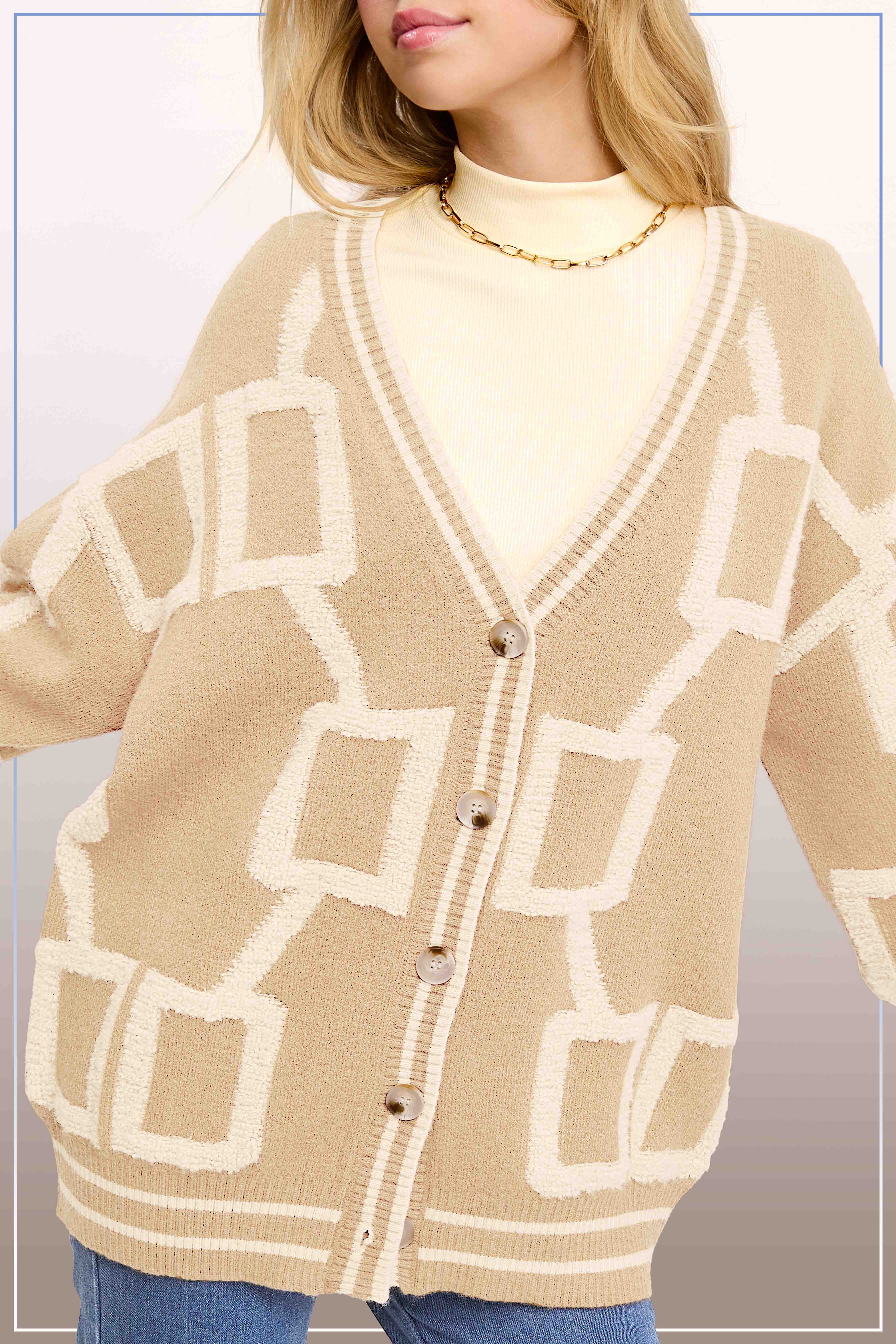 La Miel - Wholesale Cardigan - Women's - HCC2177-Loose Fit Drop Shoulder Cozy Knit Cardigan12