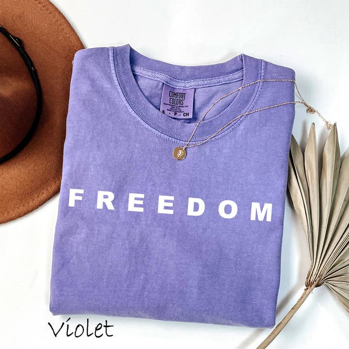 Glaime - Wholesale T-Shirt (Graphic) - Women's - Comfort Colors Charlie Kirk Freedom Shirt, Justice for Kirk 2
