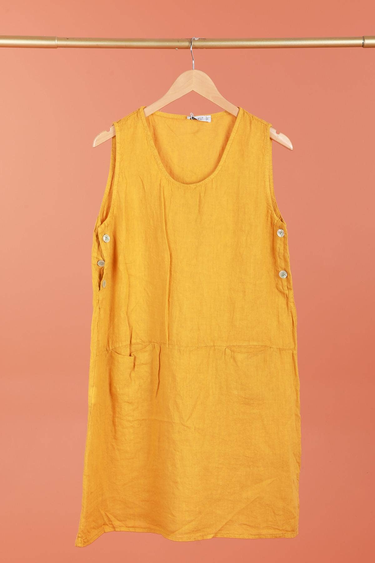 la maison des fibres naturelles – Großhandel Kleid – Damen – Ärmelloses Kleid aus 100 % Leinen, Modell 6255199