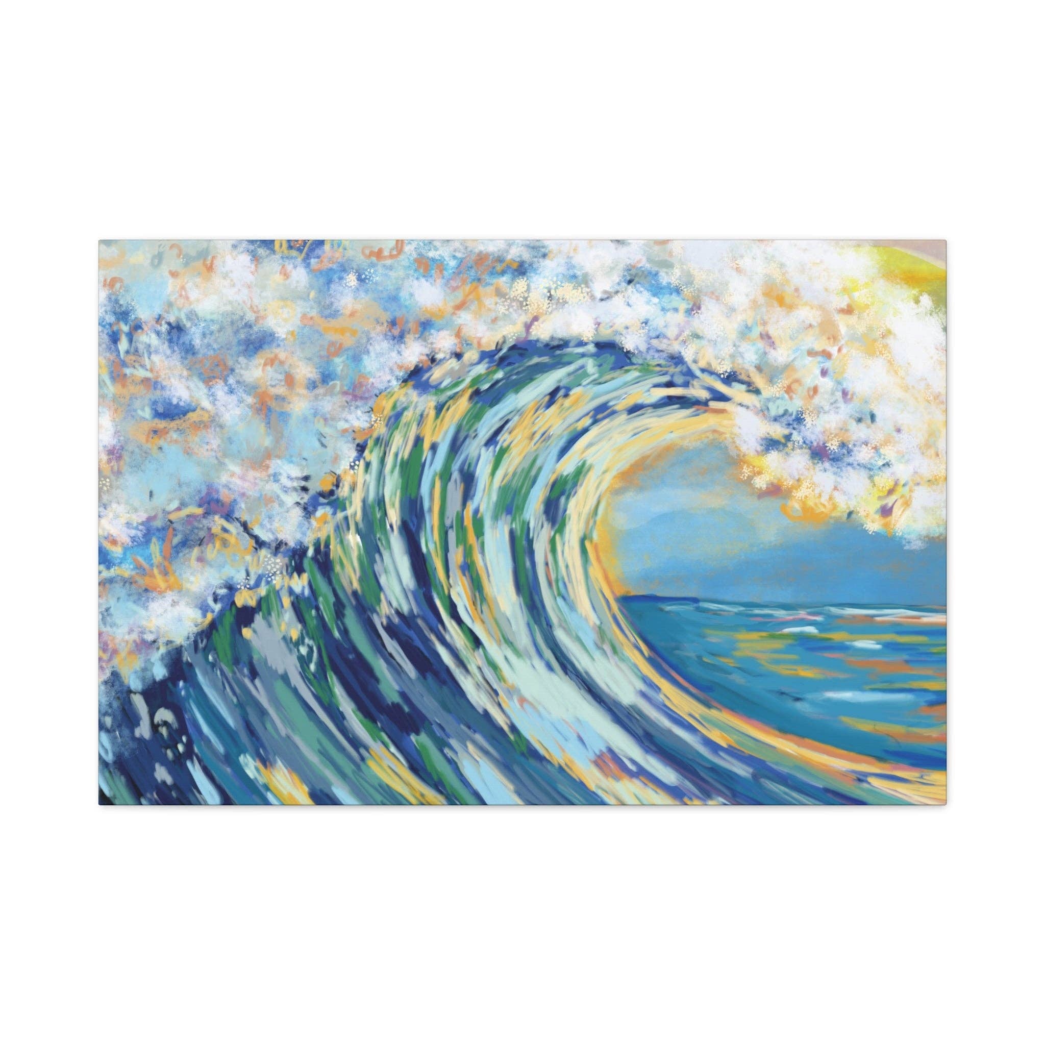 Blue Cava - Wholesale Canvas Art - Ocean Wave Art Canvas Print - Stretched 1.25" Depth8