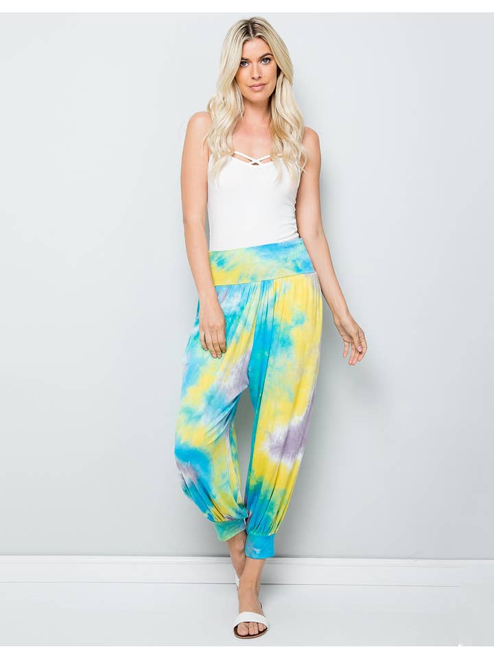 Multicolor Pantalones harén de tie-dye (CH-159) de venta al por mayor en Faire1